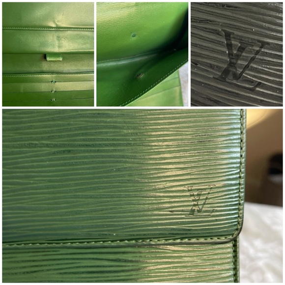 🪧 Authentic Louise Vuitton Vintage Louise Epi Leather Wallet in Green. EUC 🪧 - Picture 12 of 16